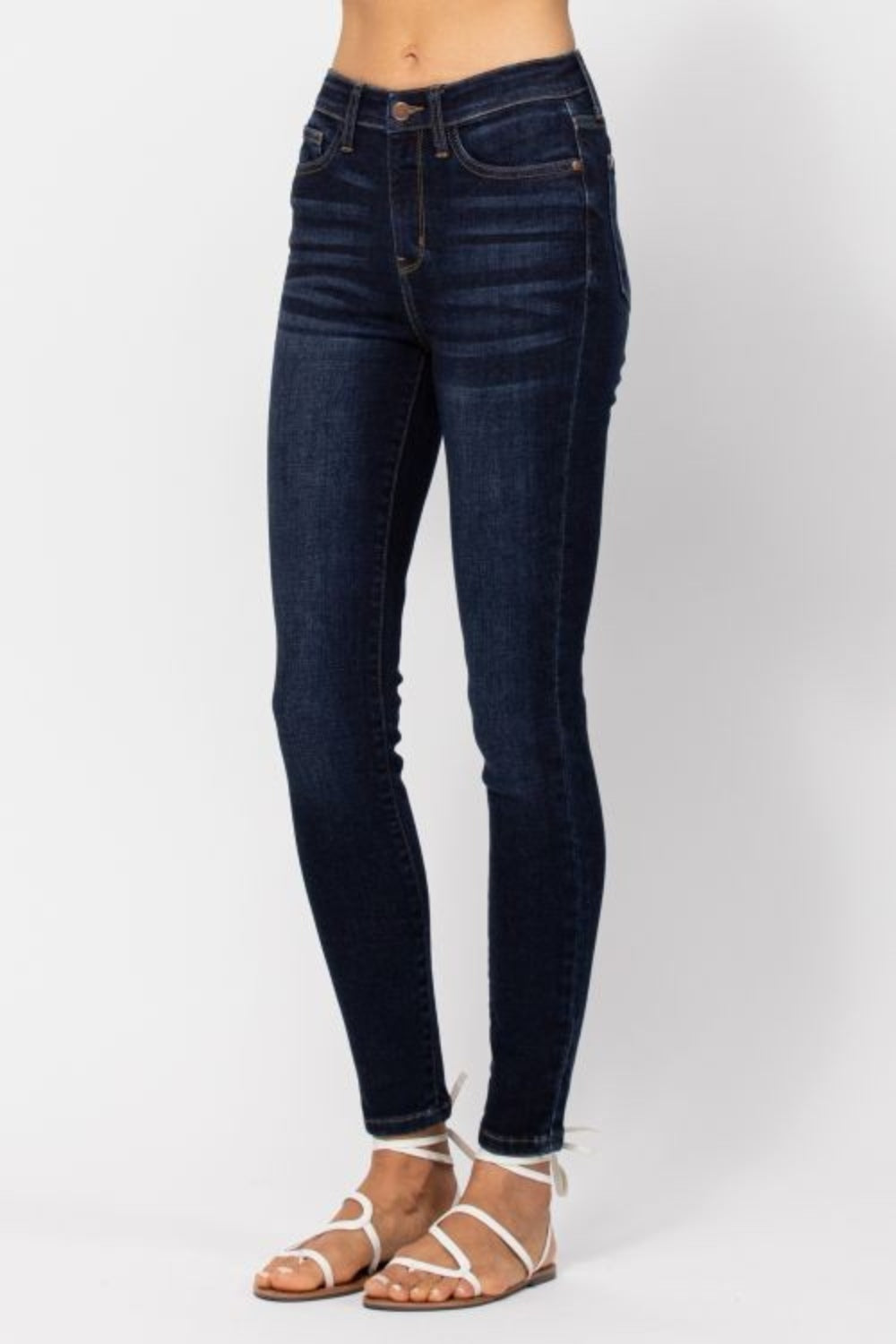 Judy Blue Skinny High-Rise Denim Handsand Stretchy Jeans Slim Ankle Pants