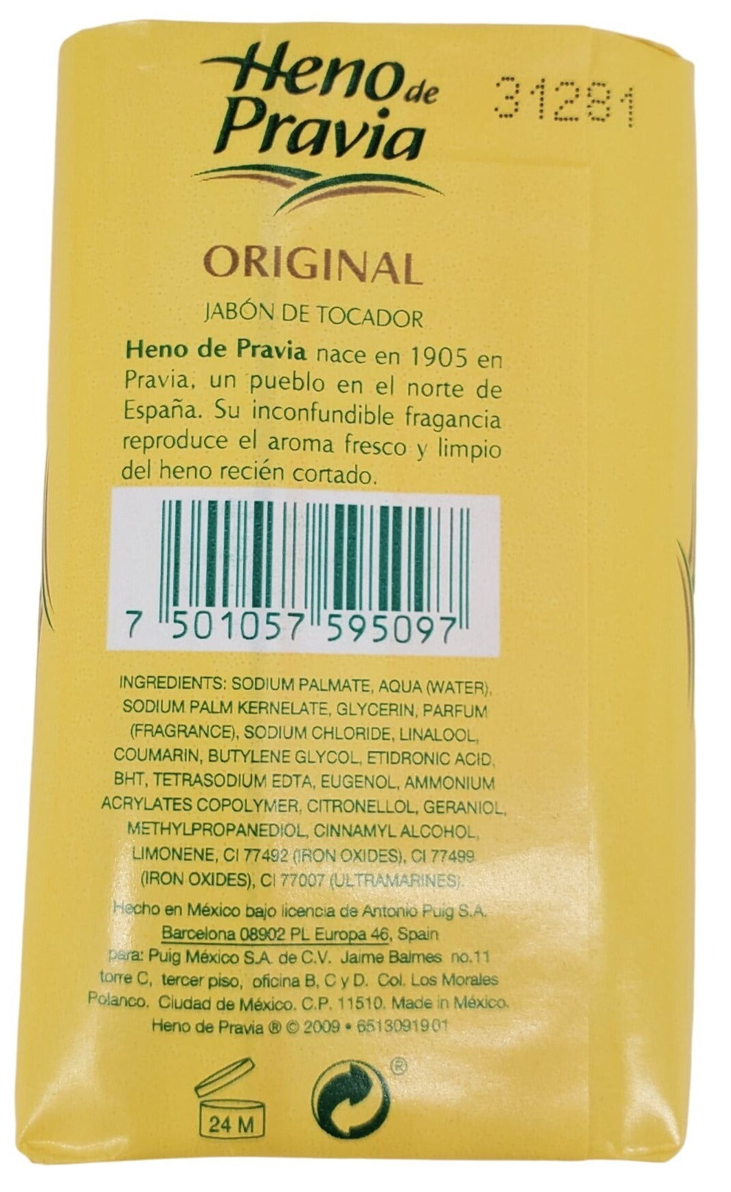 Heno de Pravia Natural Bath Soap 4.1 oz Original 1905 fragrance 3 Bars per pack