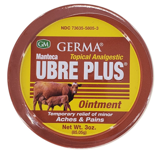 Topical Pain Relief Germa® Manteca Ubre Plus® Manteca de Ubre Ointment 3oz metal tin