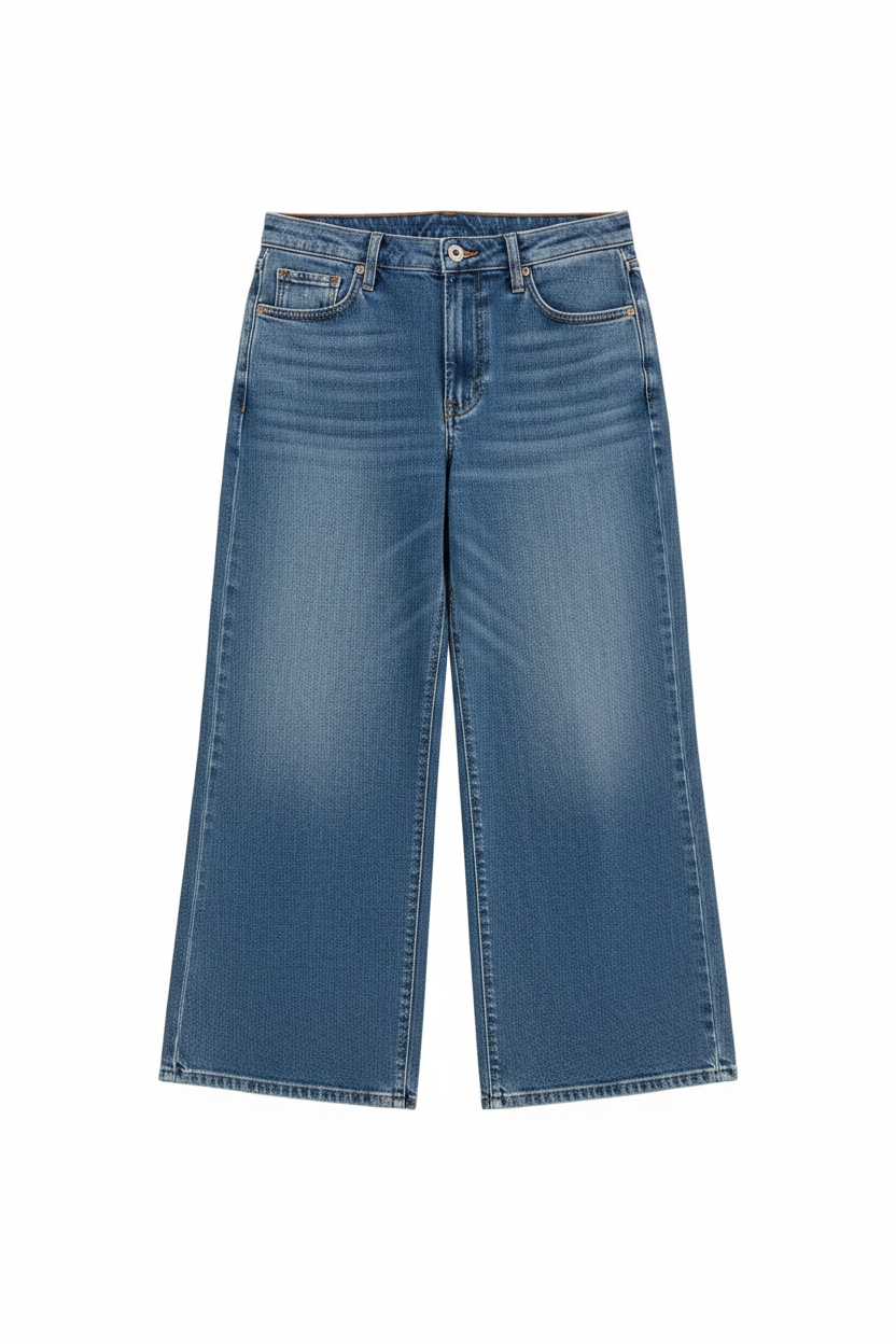 Judy Blue High-Rise Cropped Wide Leg Pants Relaxed Fit Dottie Denim Jeans