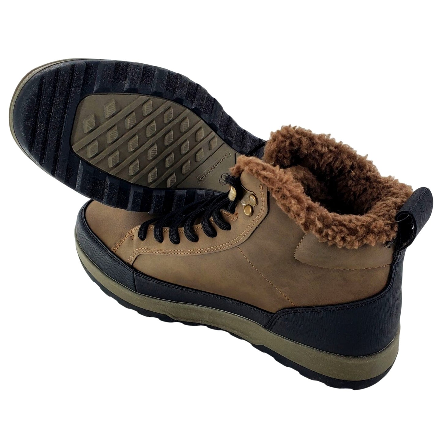 WEATHERPROOF Sneaker Boots Mens Logjam Memory Foam Lace-up Outdoor Shoe Brown