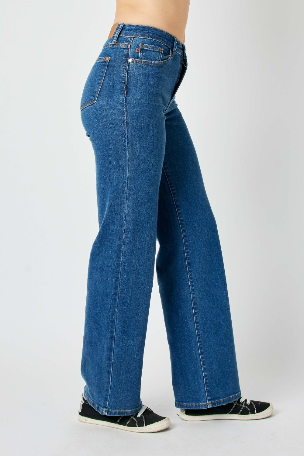 Judy Blue High-Rise Waist Denim Boyfriend Classic Straight Leg Jean Pants