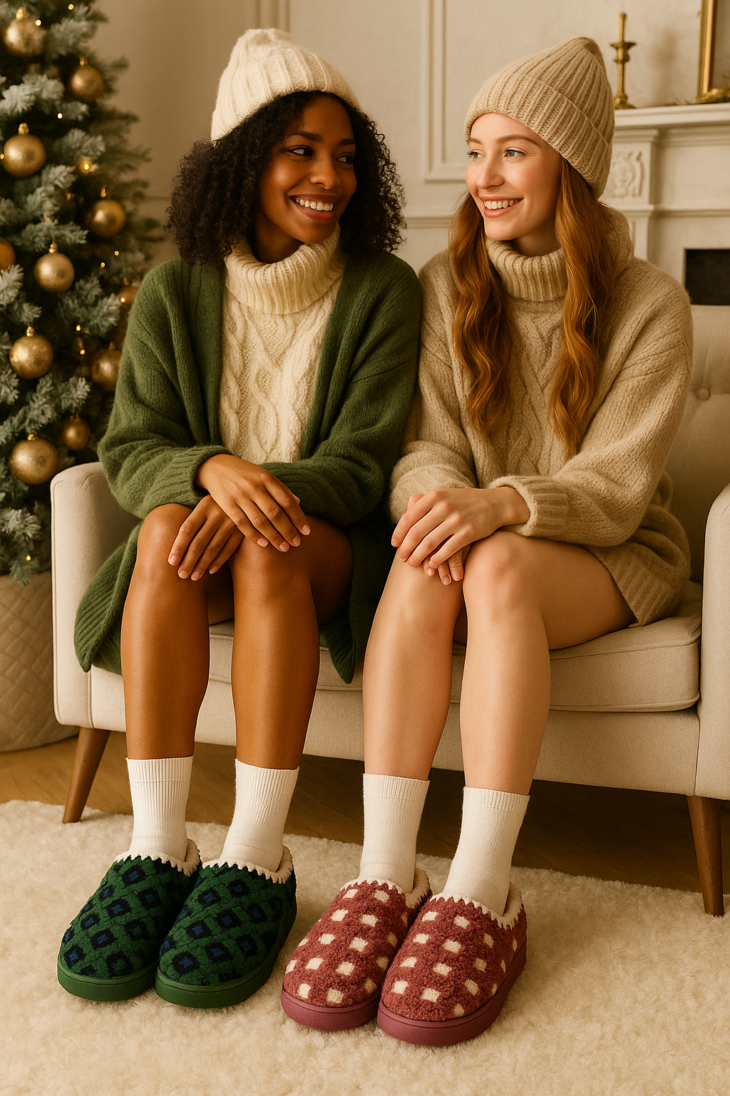 Faux fur Platform Plush Sherpa Slippers Embroidered Slip-on Winter Boho Shoes