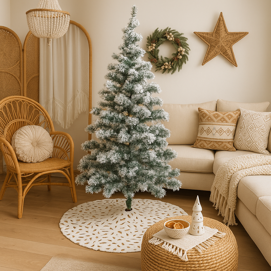 Feather Print Christmas Tree Skirt White Metallic Gold or Silver 47.4"
