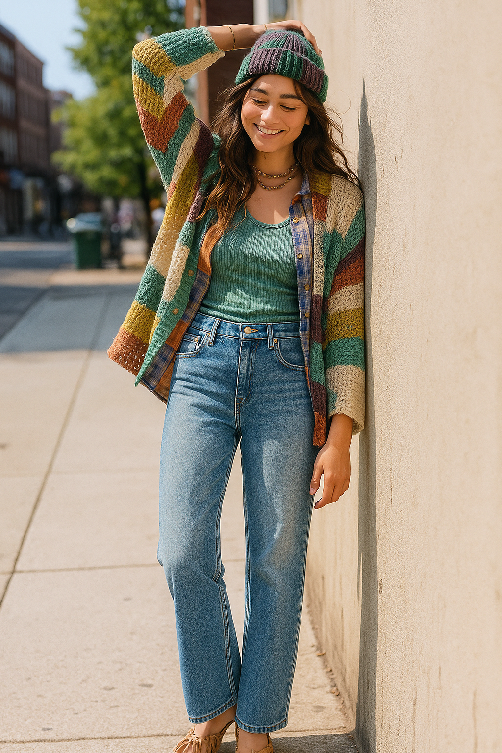 RISEN High-rise Waist Baggy Boyfriend Fit Jeans Classic Wide Leg Retro Denim Pants