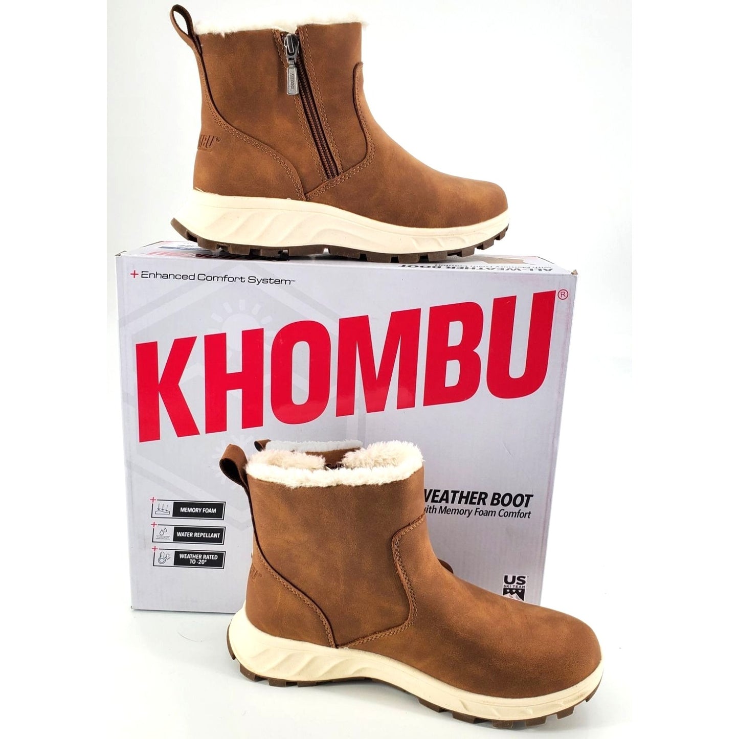 Khombu Boots Womens Sienna Platform Fuzzy Faux Fur Water Resistant Shoes