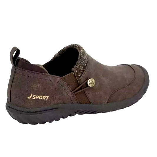 JSPORT Boots Womens Alice Soft Cozy Knit Slip-On Bootie Shoes Outdoor Brown