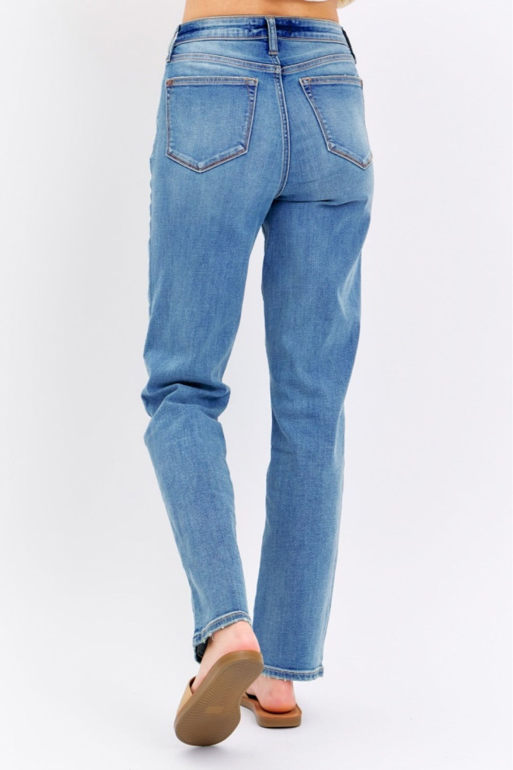 High Rise Waist Boyfriend Jeans Straight Leg Relaxed Fit Denim Pants Judy Blue