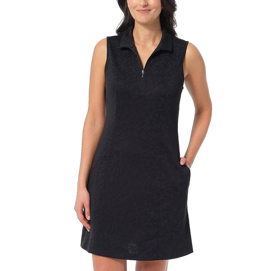 Greg Norman Dress Sporty Mini Sleeveless Palm Texture Athleisure Tennis Preppy Dress