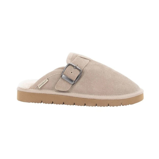 Staheekum Women Chelan Suede Faux Fur Clogs Slip on Memory Foam Slides Beige
