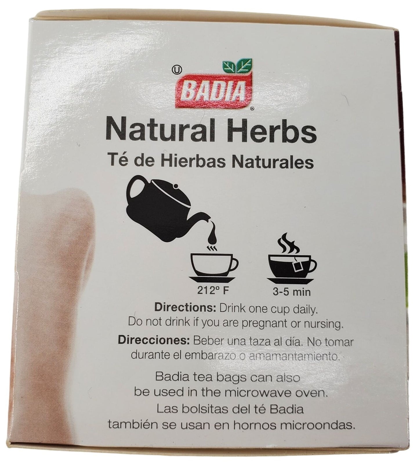 Badia Tea Natual Herbs NO Caffeine Natural Slimming Tea 25 Tea bags/box