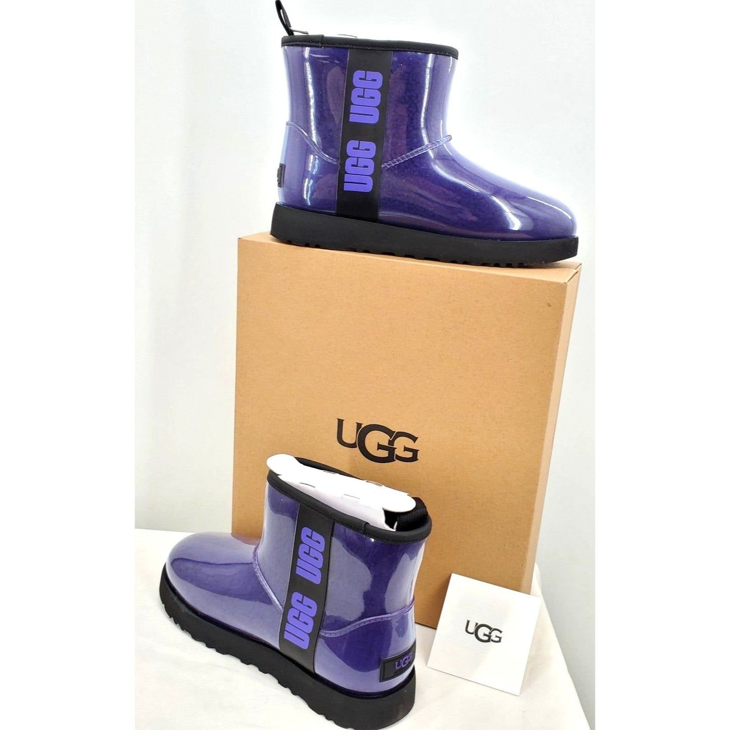 UGG Boots Classic Clear Mini Violet Purple Fur Lined Waterproof Shoes