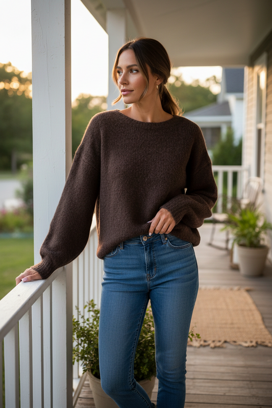 Oversized Leopard Bow Split Open Back Dropped Shoulder Baggy Sweater