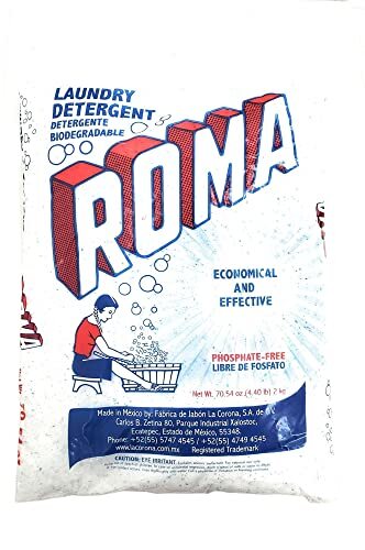 Roma Powder Laundry Detergent 4.4 LB Bag, Biodegradable and Phosphate Free
