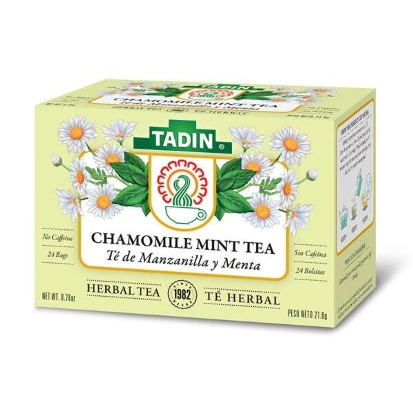 Tadin Chamomile Mint Tea Bags 24 Ct Herbal Tea with Chamomile & Mint Relaxation Digestion Sleep Support