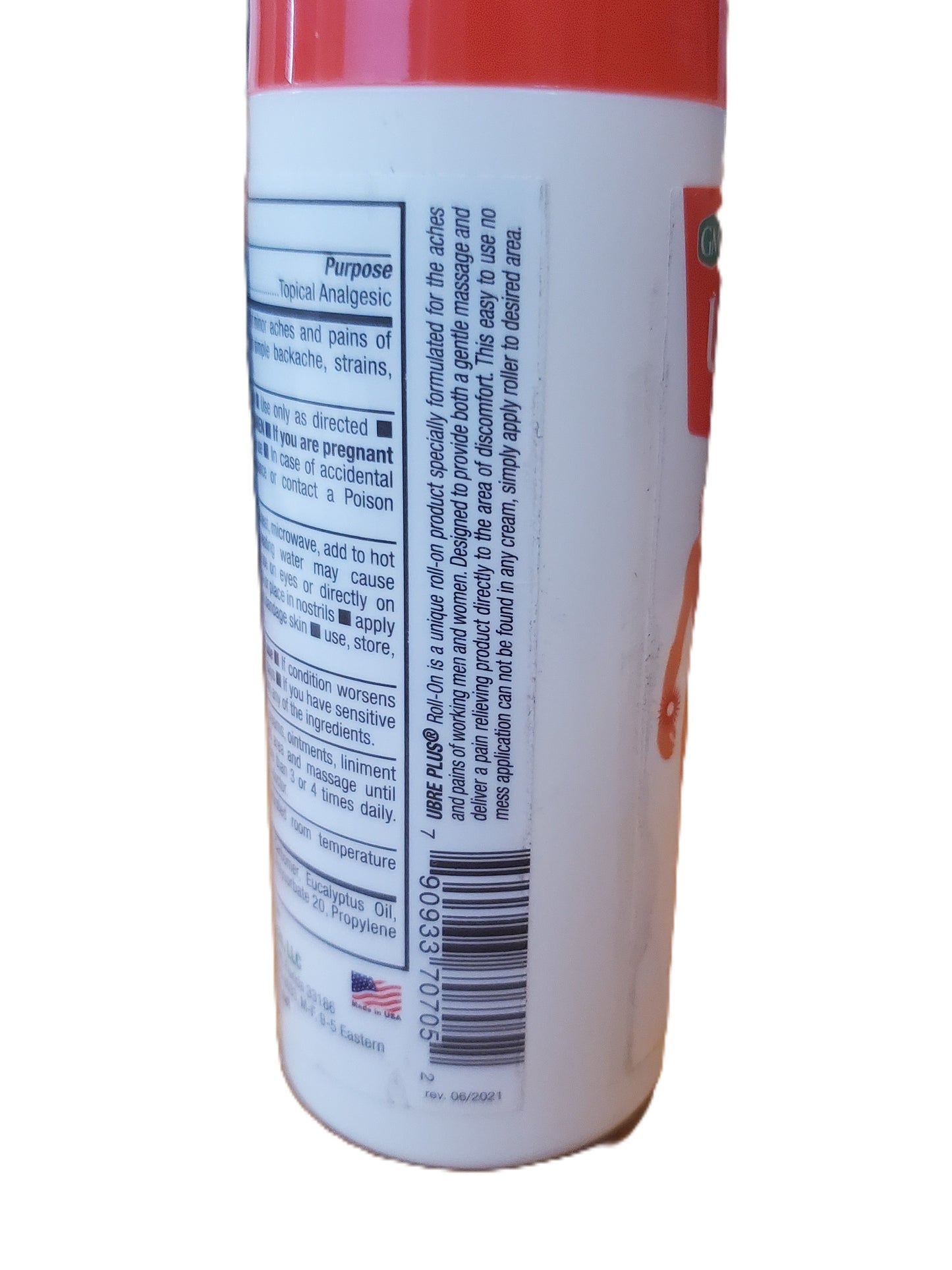 Germa Ubre Plus Roll On Topical Relief with Chili Extract 3 oz