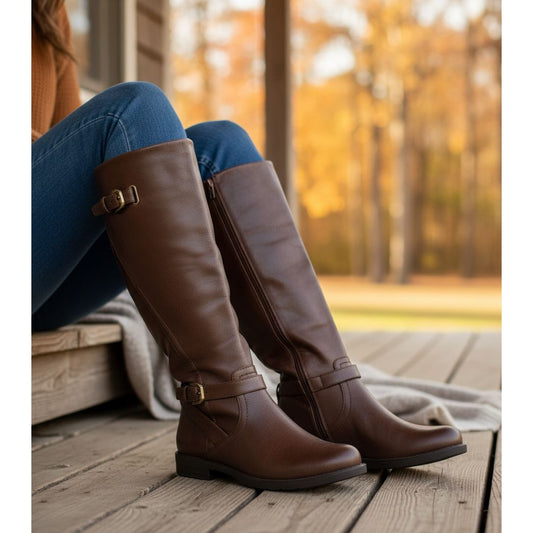 Baretraps Boots Cassidy Womens Faux Leather Tall Horse Riding Equestrian Shoes