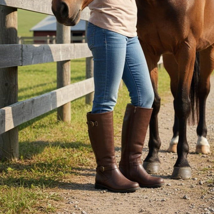 Baretraps Boots Cassidy Womens Faux Leather Tall Horse Riding Equestrian Shoes