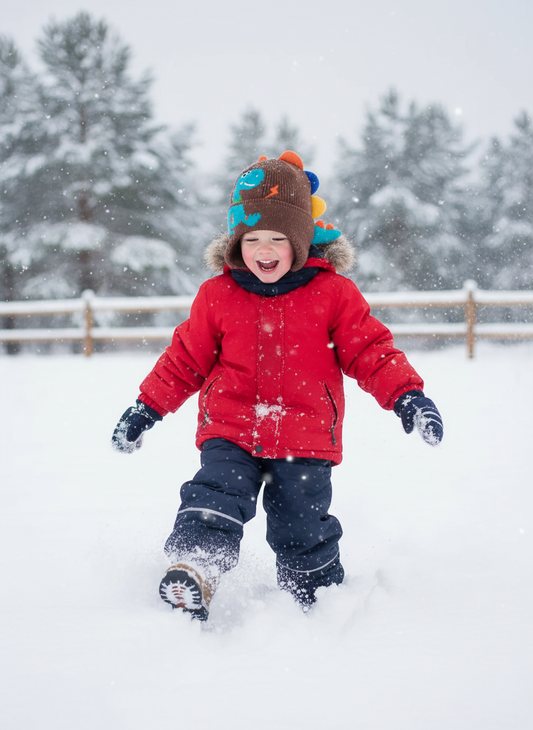 Dino Children’s 3D Embroidered Dinosaur Knitted Hat Kids Beanie Ear Cover Winter Hat