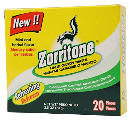 Zorritone Hard Candy Mints | Mint and Herbal Flavored Central American Candy| 20 Piece Box