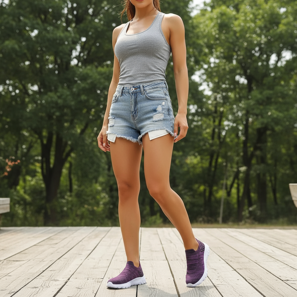 Mesh Knit Slip-on Sneakers Breathable Athleisure Sporty Shoes Casual Athletic