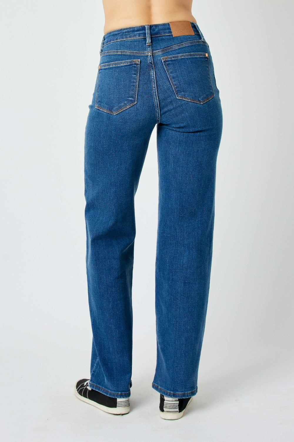 Judy Blue High-Rise Waist Denim Boyfriend Classic Straight Leg Jean Pants