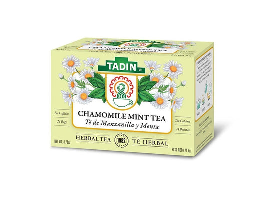 Tadin Chamomile Mint Tea Bags 24 Ct Herbal Tea with Chamomile & Mint Relaxation Digestion Sleep Support