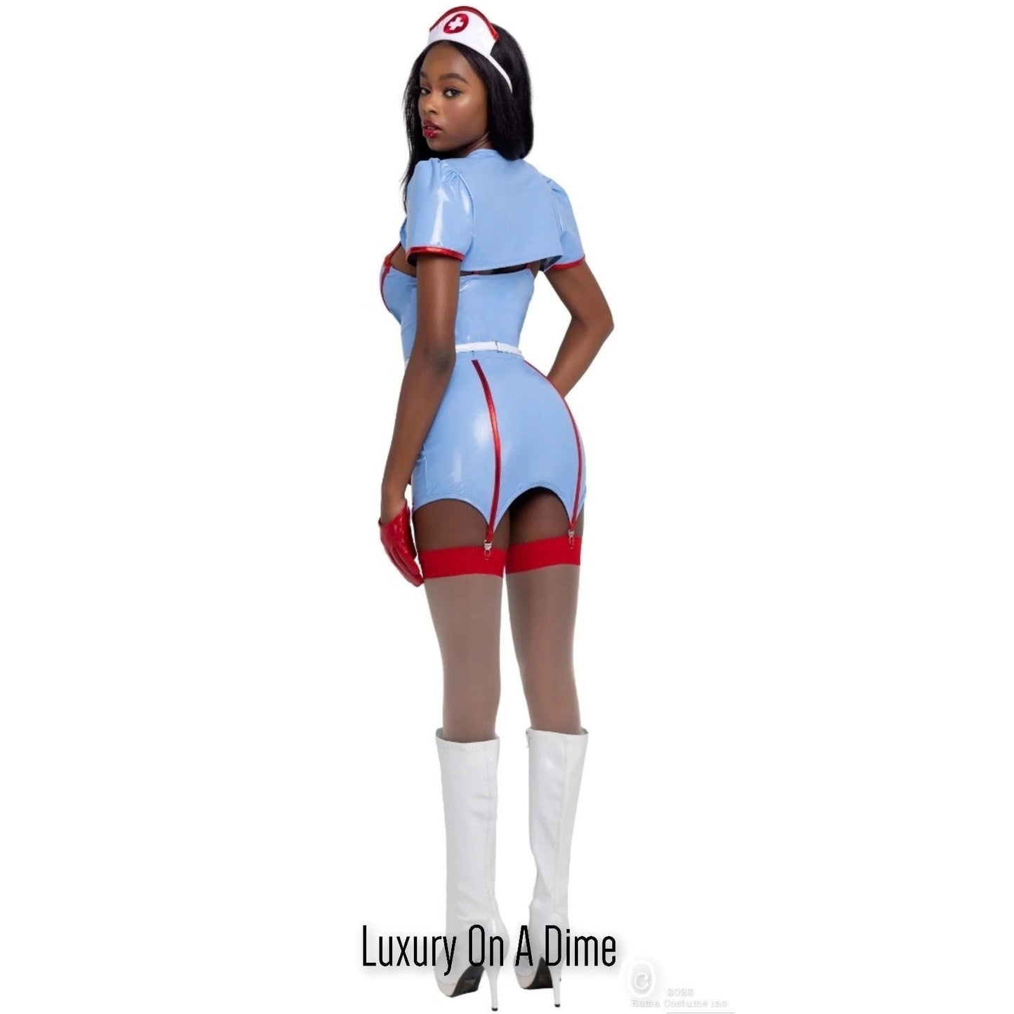 Sexy Retro 4-Piece Naughty Nurse Adult Women Costume Cosplay Outfit