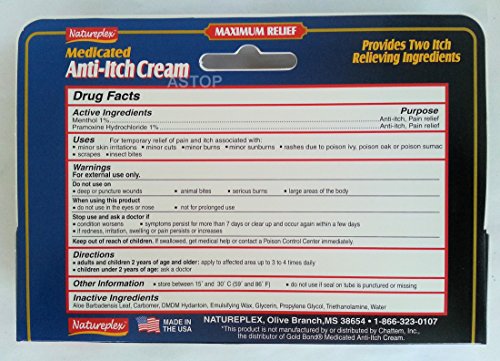 Natureplex Steroid FREE 1.5oz Maximum Relief Anti-itch Rash Burn Cream Dry Skin