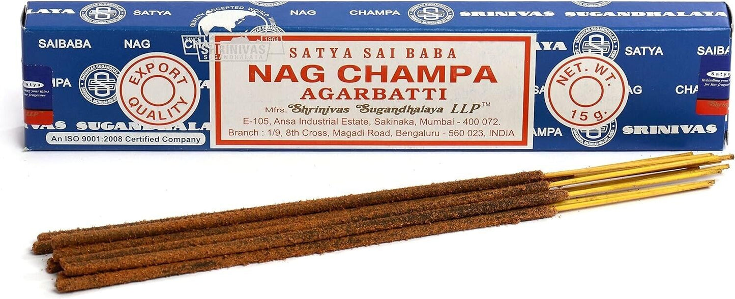 Satya Sai Baba Nag Champa Agarbatti Original Incense Stick 15g Box 12 Sticks/box