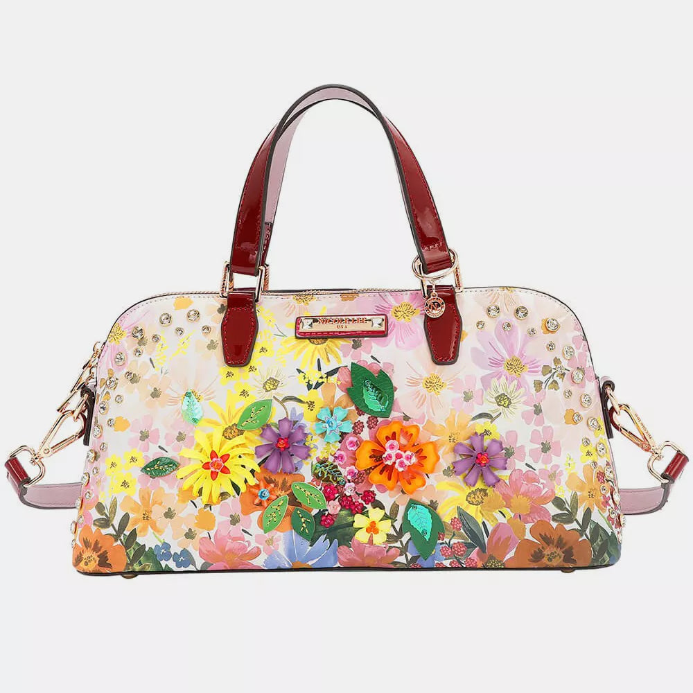 Nicole Lee USA Rhinestone Purse Satchel Handbag Dreams Blossom Convertible Bag