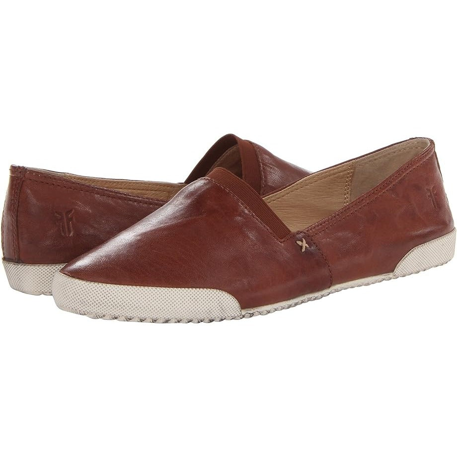 Frye Melanie Women Slip on Shoes Cognac Antique Soft Vintage Leather Sneakers