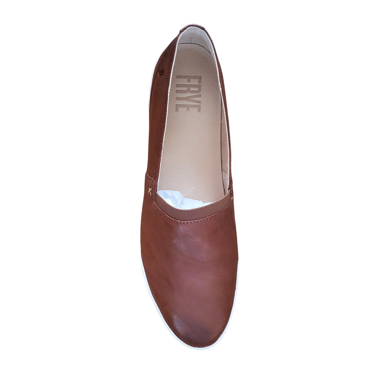 Frye Melanie Women Slip on Shoes Cognac Antique Soft Vintage Leather Sneakers