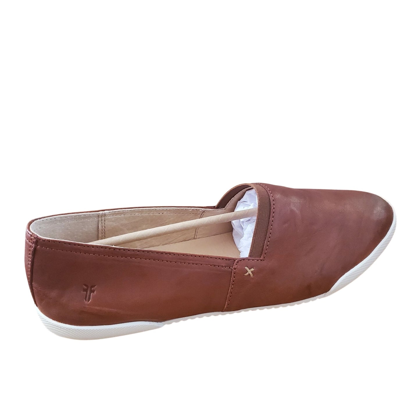 Frye Melanie Women Slip on Shoes Cognac Antique Soft Vintage Leather Sneakers