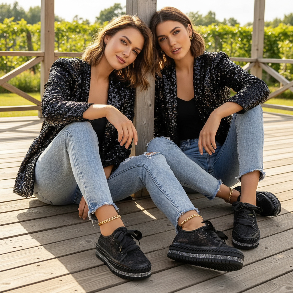 Lace Mesh Rhinestone Platform Sneakers Satin Ribbon Laces Retro Y2K Bling Shoes