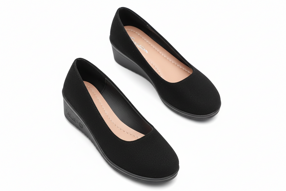 Soft Round Toe Ballet Shoes Classic Low Wedge Flats Minimalist Slip-On Shoes