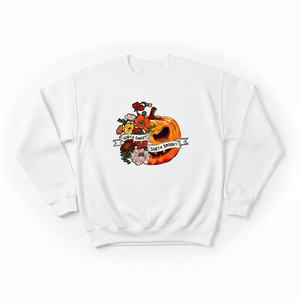 Halloween Pumpkin Jack-O-Lantern  Lightweight Pullover Sweatshirt