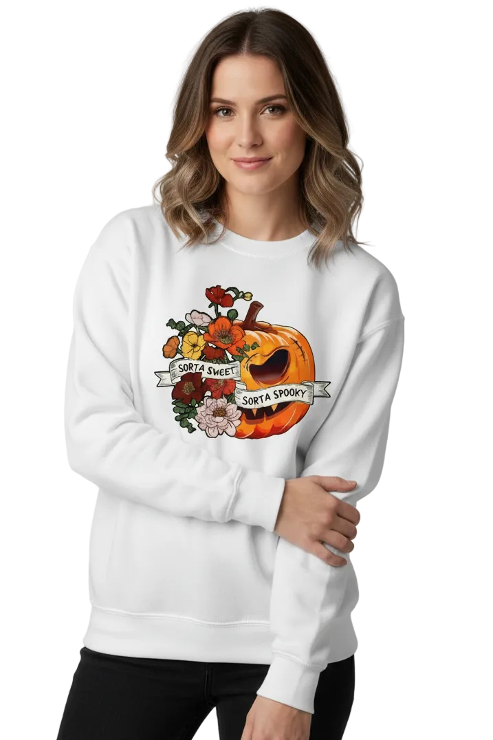 Halloween Pumpkin Jack-O-Lantern  Lightweight Pullover Sweatshirt