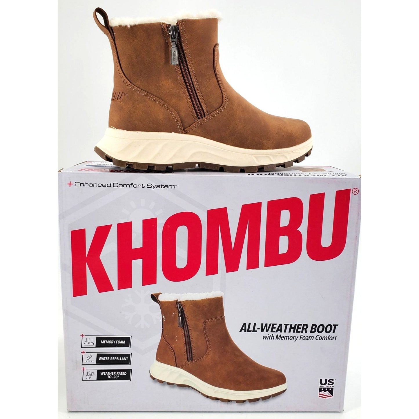Khombu Boots Womens Sienna Platform Fuzzy Faux Fur Water Resistant Shoes