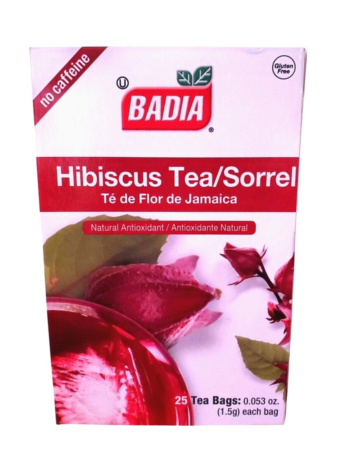 Badia Hibiscus Tea/Sorrel Te de Flor de Jamaica Natural Antioxidant 25 Tea Bags