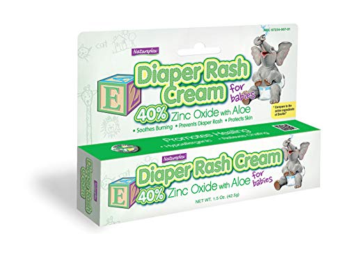 Natureplex Diaper Rash Cream for babies with Aloe 40% Zinc Oxide cream 1.5 oz tube