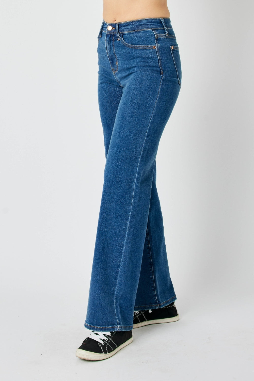 Judy Blue High-Rise Waist Denim Boyfriend Classic Straight Leg Jean Pants