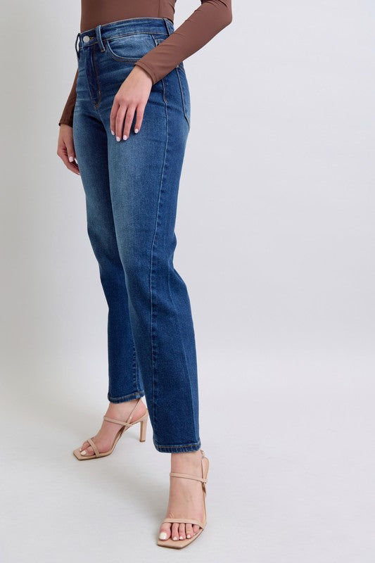 Judy Blue High-Rise Straight Leg Denim Pants Wrap Side Seam Slim Fit Jeans