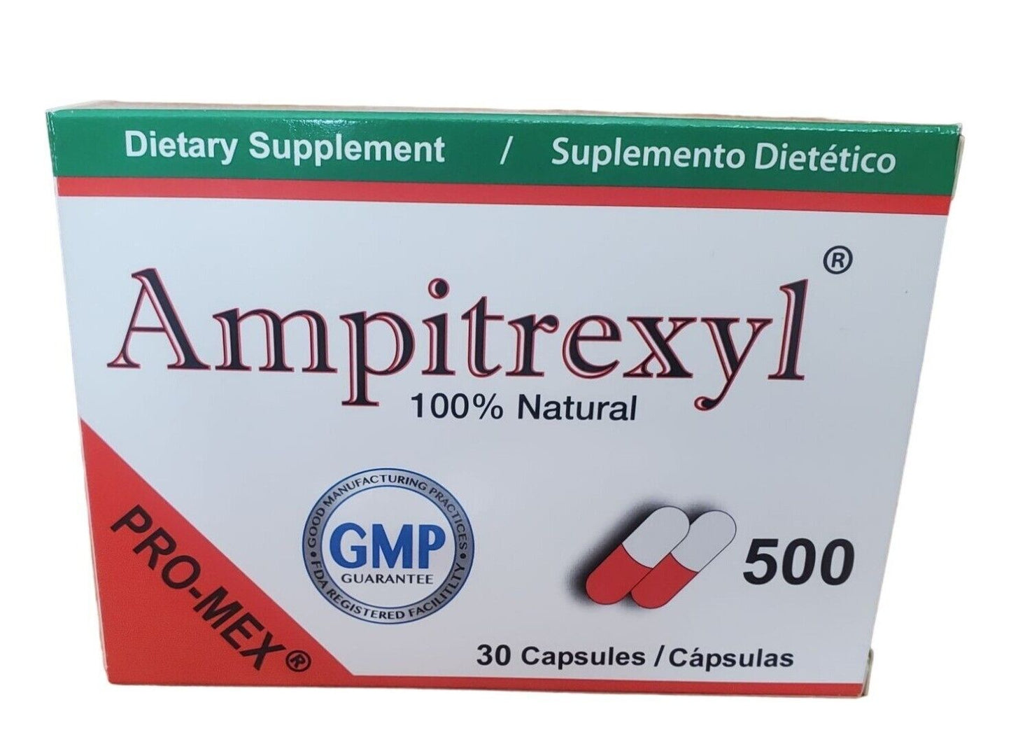 Ampitrexyl 500mg Vitamin C Zinc Natural Dietary Supplement 30 Capsules Holistic