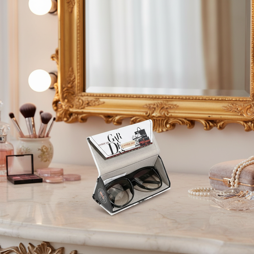 Nicole Lee Eyewear Case Pebble Vegan Leather Foldable Protection Holder for Glasses Sunglass