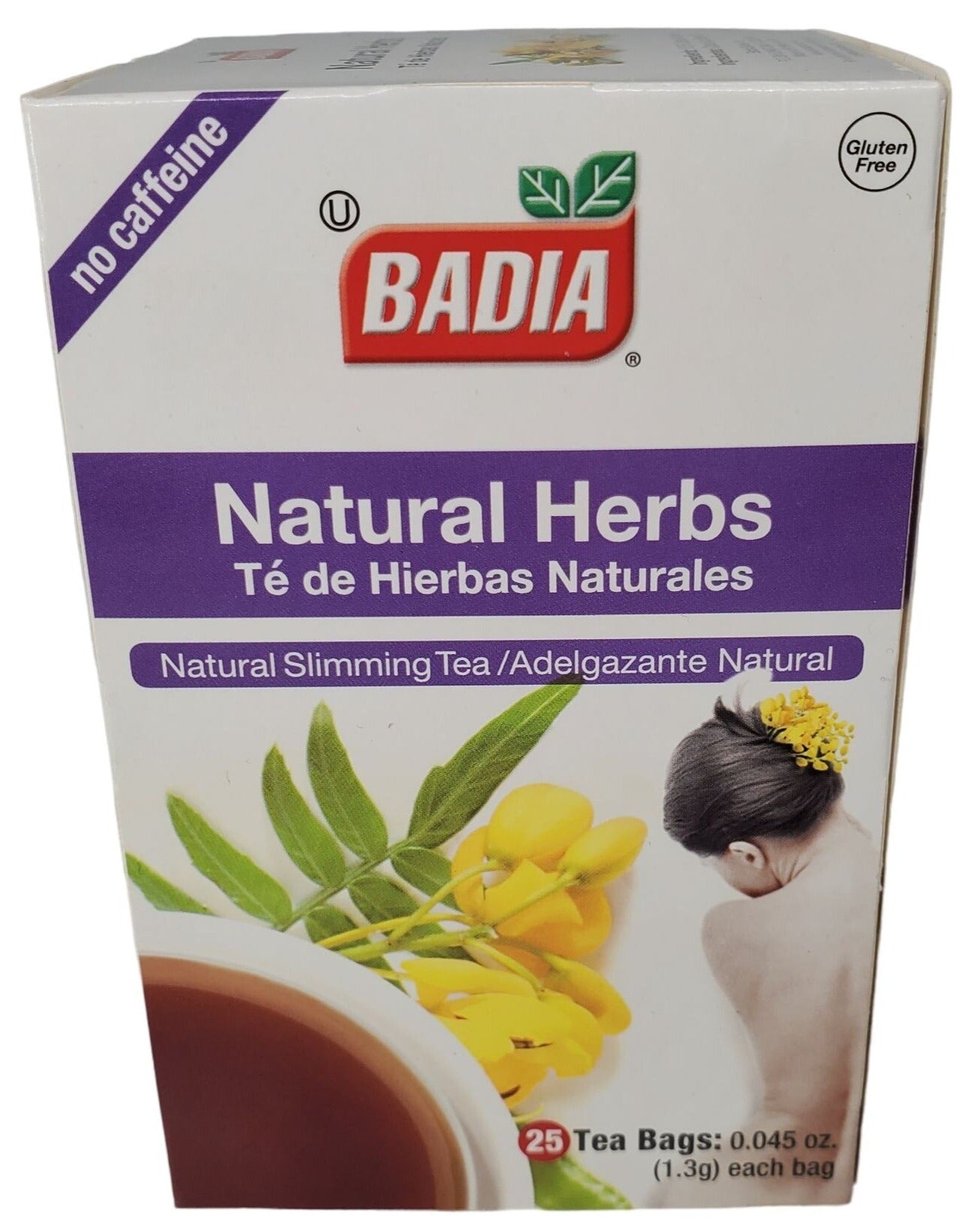 Badia Tea Natual Herbs NO Caffeine Natural Slimming Tea 25 Tea bags/box