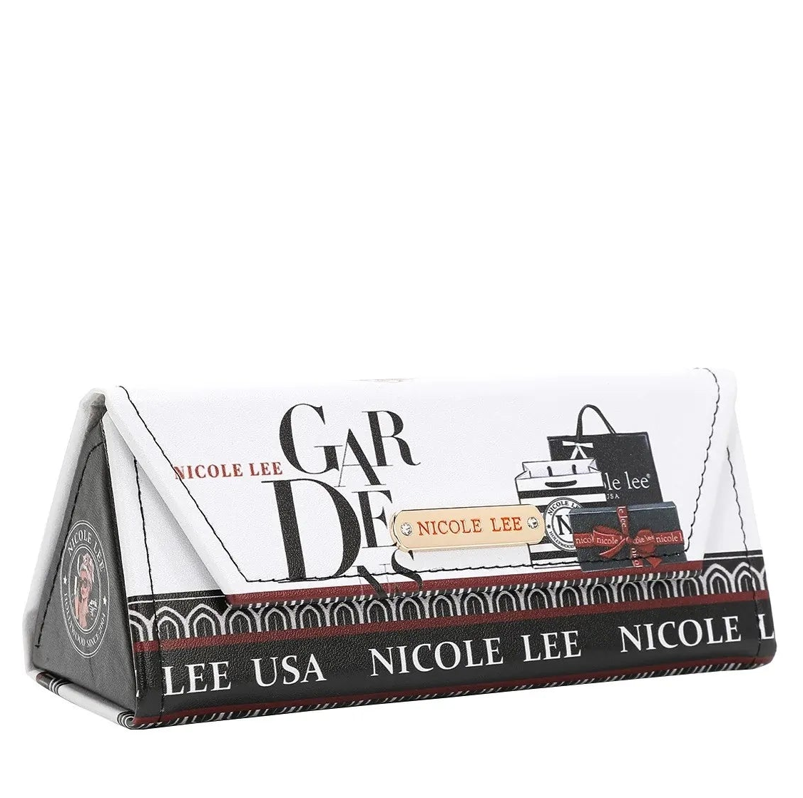 Nicole Lee Eyewear Case Pebble Vegan Leather Foldable Protection Holder for Glasses Sunglass