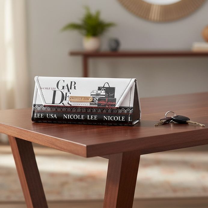 Nicole Lee Eyewear Case Pebble Vegan Leather Foldable Protection Holder for Glasses Sunglass