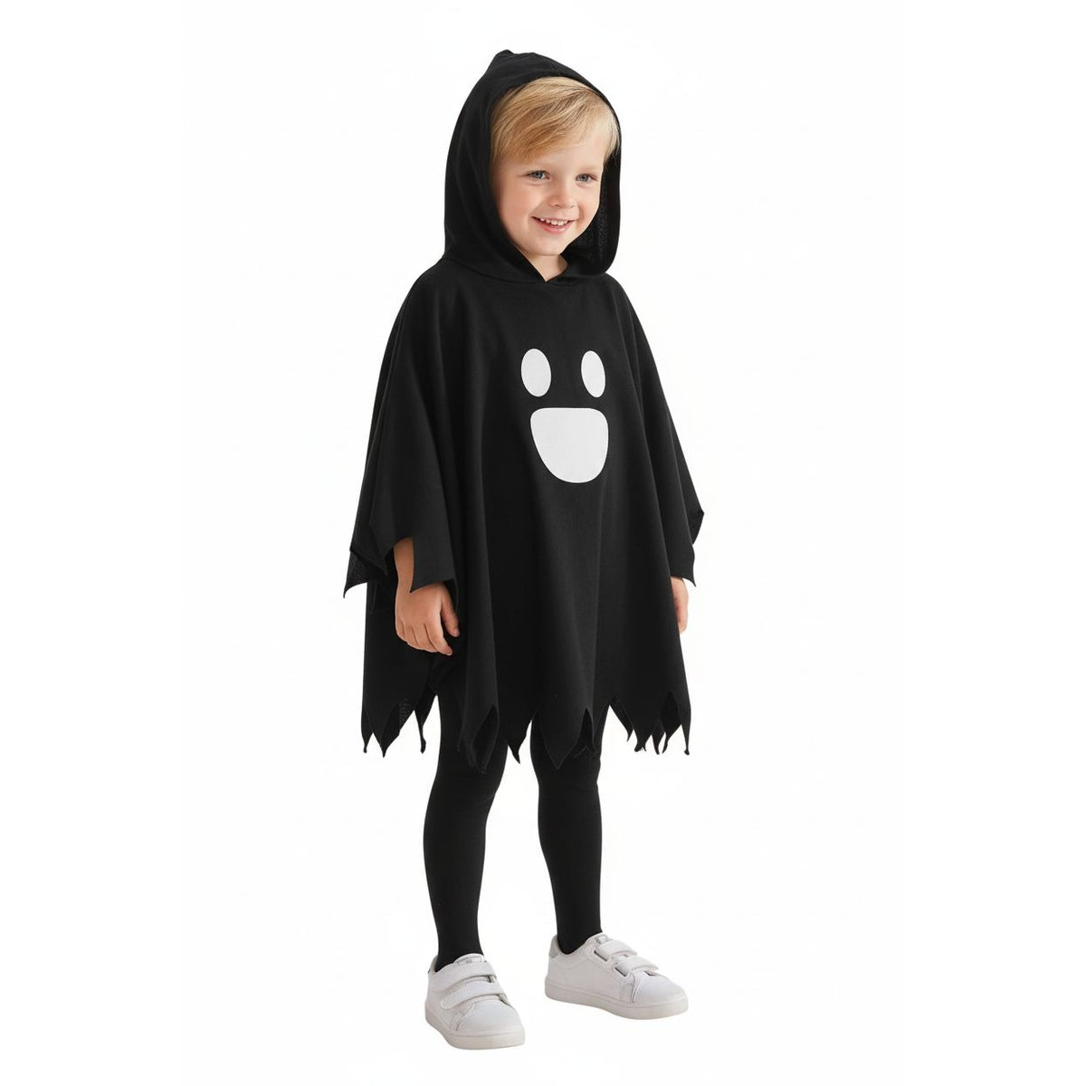 Glow In The Dark Toddler Halloween Ghost Costume Kids Party Hooded Cloak Unisex Childrens Pullover