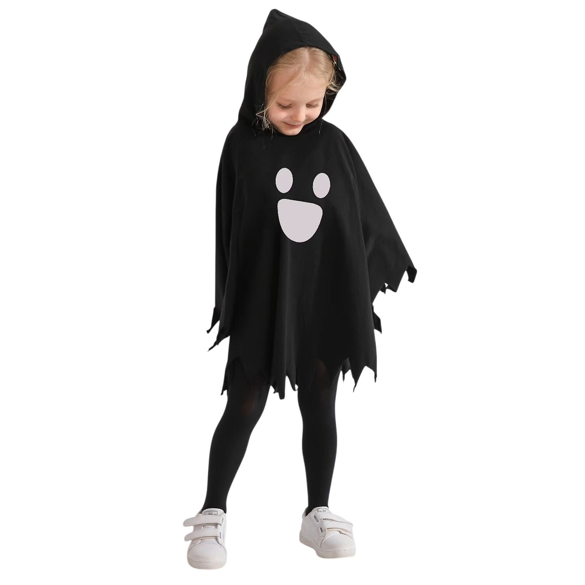 Glow In The Dark Toddler Halloween Ghost Costume Kids Party Hooded Cloak Unisex Childrens Pullover